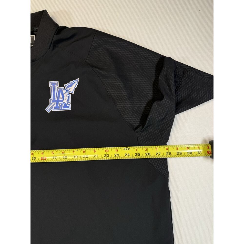 New Era LA Logo Batting Jacket 2XL Black Quarter Zip Short Sleeve - Picture 4 of 7